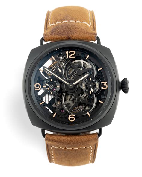 panerai skull watch|Panerai Radiomir Tourbillon GMT Ceramica Skeleton Dial.